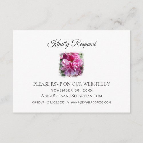  Floral QR code Website AR1 Wedding RSVP  Enclo Enclosure Card