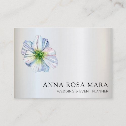  Floral QR Flower Rainbow White Anemone Business Card