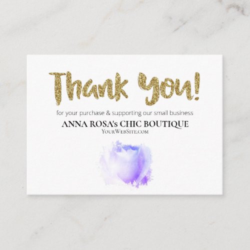 *~* Floral QR Logo ROSE THANK YOU Review AP8  Enclosure Card