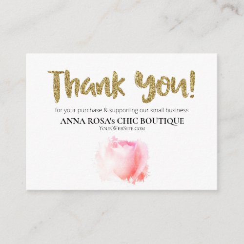 *~* Floral QR Logo THANK YOU Review ROSE AP8 Enclosure Card