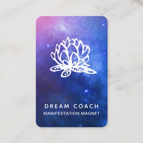  Floral QR Night Celestial Galaxy Sky Lotus Business Card