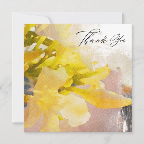 *~* Floral QR + PHOTO AR15 Elegant Artsy Wedding Thank You Card