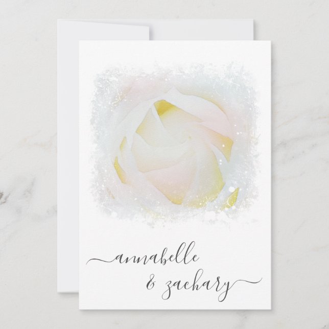 *~* Floral QR RSVP Rose  Flower AR8 Wedding Invita Invitation (Front)