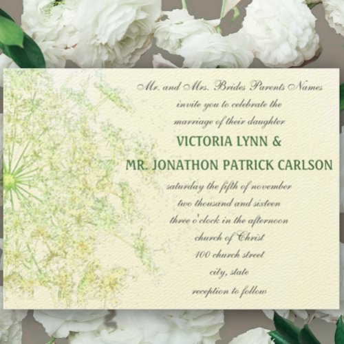 Floral Queen Annes Lace Wedding Invitation