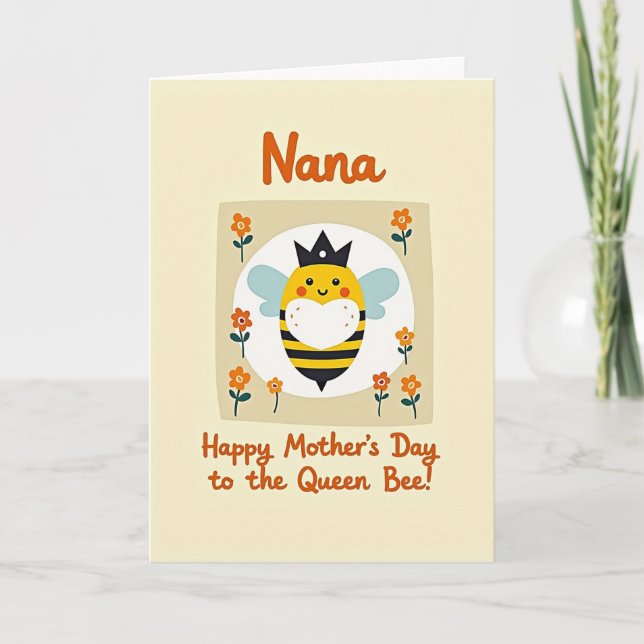 Floral Queen Bee Mother Card (Front)