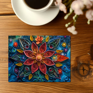 Floral Quilling Art Everyday Postcard