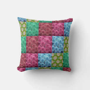 floral quilt design throw pillow