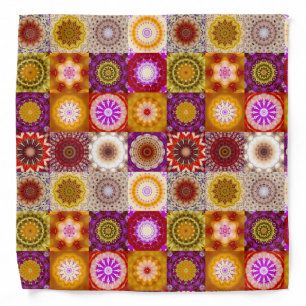 Floral Quilt or Patchwork Pattern Bandana