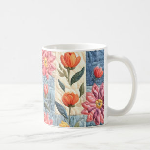 Floral Quilt Pattern Coffee Mug