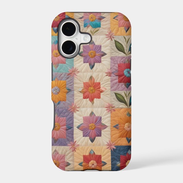 Floral quilt pattern iphone case (Back)