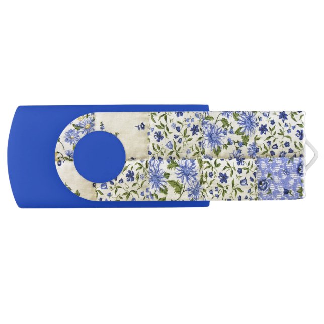 Floral Quilting Pattern Flash Drive (Front)