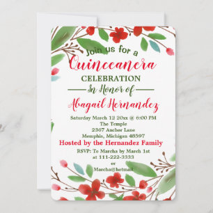 Floral Quinceanera Celebration Holiday Card