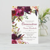 Floral Quinceanera Invitation (Standing Front)