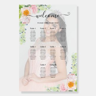Floral Quinceañera Seating Chart Board