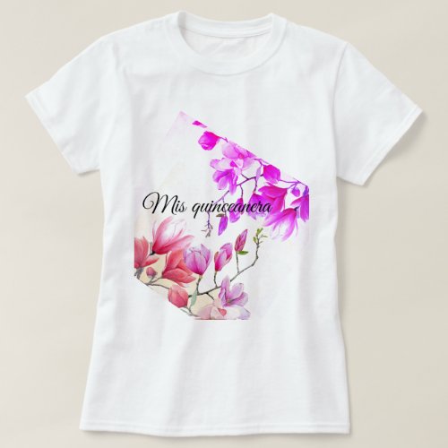 floral Quinceanera T_Shirt