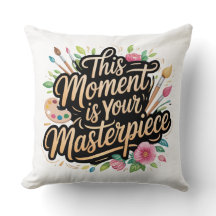 Floral Quote Design Throw Pillow