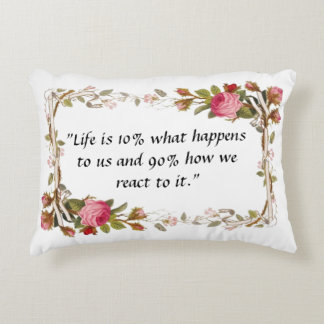 "Floral Quotes: Elegantly Embroidered Pillow .