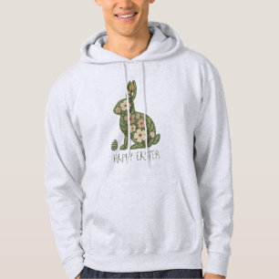 Floral Rabbit & Nature Eggs – Funny Easter Vibes Hoodie
