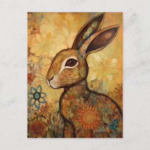 Floral Rabbit Postcard