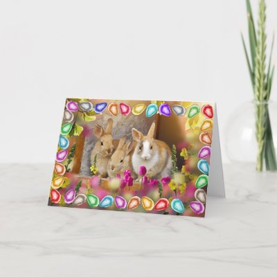 Floral Rabbits and Eggs Easter