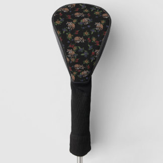 Floral Raccoons Cute Sleeping Raccoon Pattern Golf Head Cover