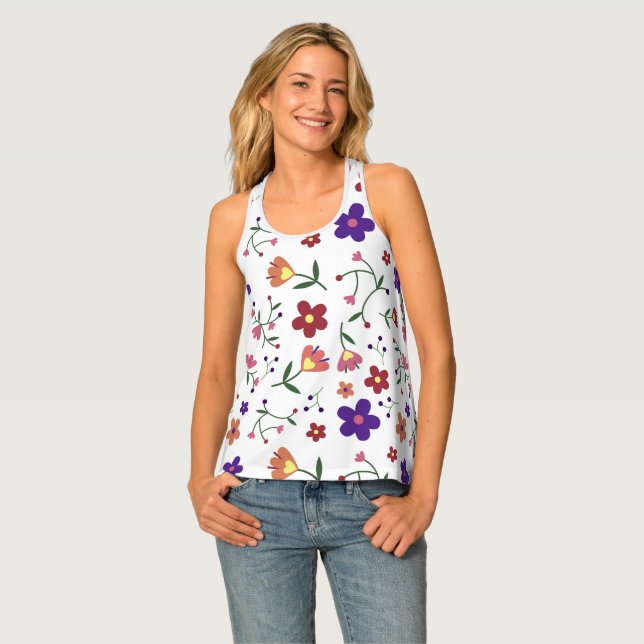 Floral Racerback Tank Top (Front Full)