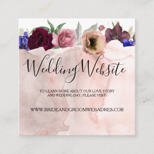 Floral Radiant Bloom Wedding Website Enclosure Card