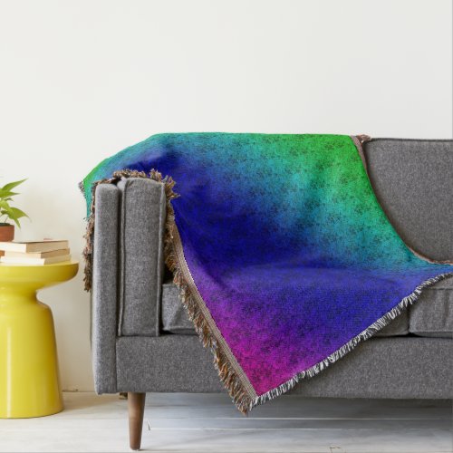 Floral Rainbow Blended Stripes Throw Blanket