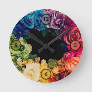 Floral Rainbow Clock