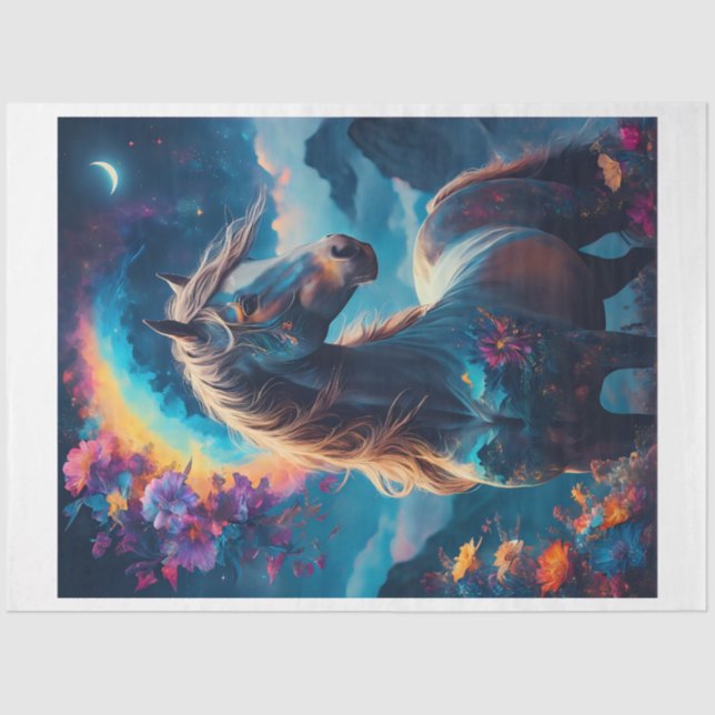 Floral Rainbow Horse Tissue Paper (Front)