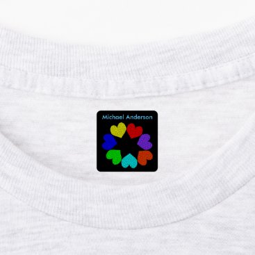 Floral Rainbow Love Hearts Clothing Labels Floral Rainbow Love Hearts Clothing Labels