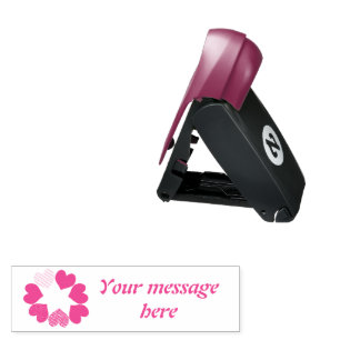 Floral Rainbow Love Hearts Custom Ink Stamp