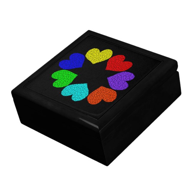 Floral Rainbow Love Hearts Gift Box (Side)