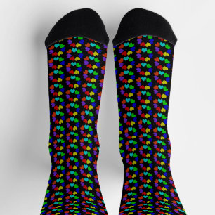 Floral Rainbow Love Hearts Patterned Socks