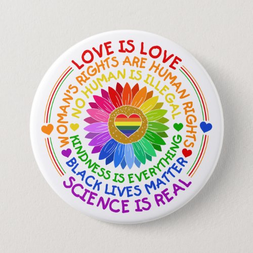 Floral Rainbow Political and Social Stand Button