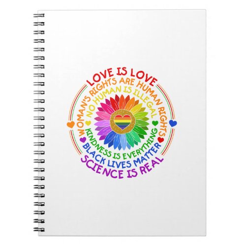 Floral Rainbow Political and Social Stand Notebook
