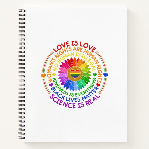 Floral Rainbow Political and Social Stand  Notebook