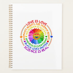 Floral Rainbow Political and Social Stand Planner