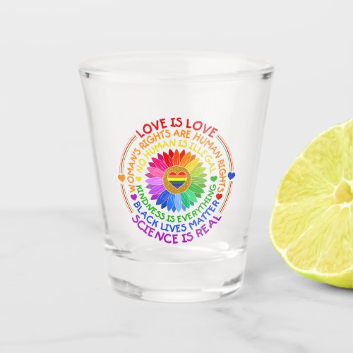 Floral Rainbow Political and Social Stand Shot Glass