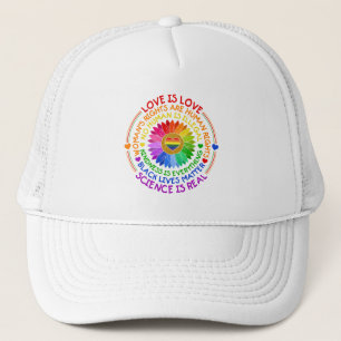 Floral Rainbow Political and Social Stand Trucker Hat