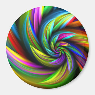 Floral Rainbow Spiral Flower Magnet