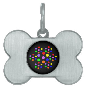 Floral Rainbow Spots Pet Tag