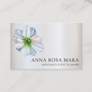 *~* Floral Rainbow White Anemone  QR code Business Card
