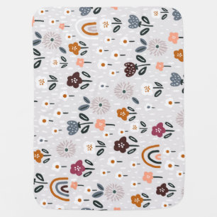Floral Rainbows: Hand Drawn Seamless Texture Baby Blanket