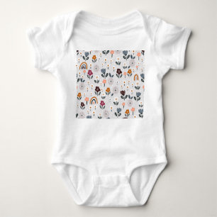Floral Rainbows: Hand Drawn Seamless Texture Baby Bodysuit