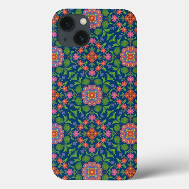 Floral Rangoli, Deep Blue Ipad Mini Case-mate Case (Back)