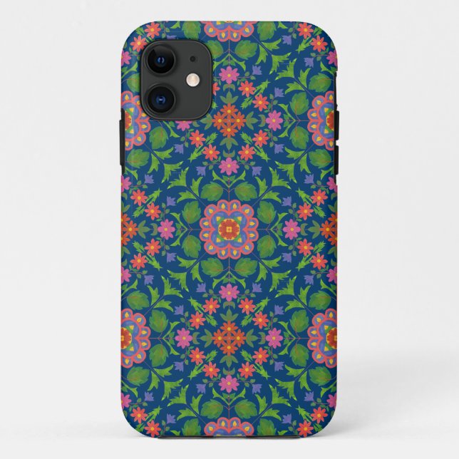 Floral Rangoli, Deep Blue iPhone 5/5s Xtreme Case (Back)