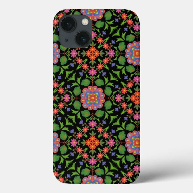 Floral Rangoli on Black Case-Mate Ipad Case (Back)