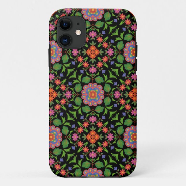 Floral Rangoli on Black iPhone 5/5s Xtreme Case (Back)