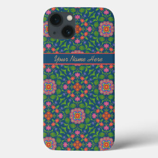 Floral Rangoli Pattern on Deep Blue iPad Mini Case